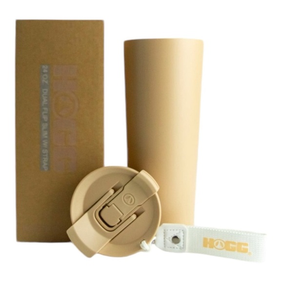 CUSTOM ENGRAVED 24oz DUAL FLIP SLIM W/ STRAP VANILLA - Picture 1 of 9